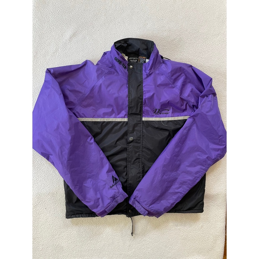 Nashbar Saucony Mens XXL Gore-Tex Cycling Jacket Purple Black Vintage Reflective